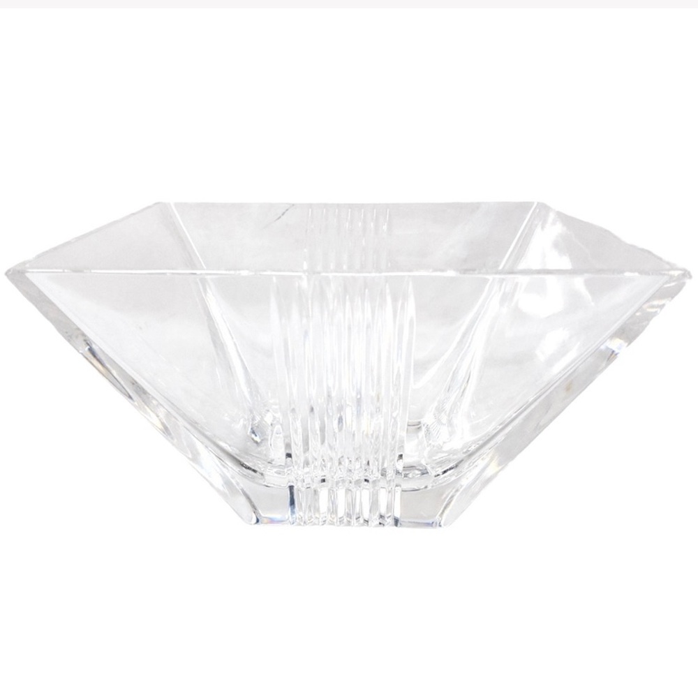 Tiffany & Co. Metropolis Vintage Art Deco Crystal Cut Square Bowl 8"